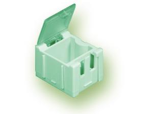 Miniatúrne plastové zásuvky na SMD súčiastky B1 - zelené
