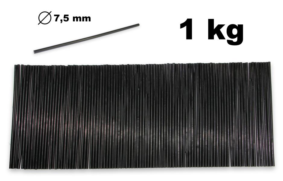 Tavná čierna náplň do lepiacej pištole s priemerom 7,5 mm 1 kg