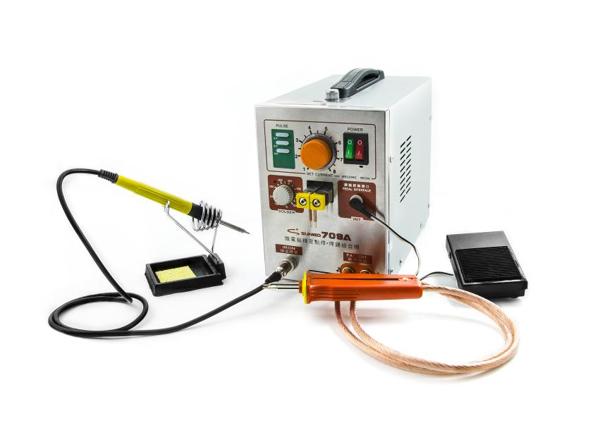 Bodová zváračka kontaktov batérií a aku packov Sunkko 709A s mikrospájkou