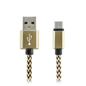 Kábel USB-C - USB 2.0 Premium Metallic, opletený, rôzne farby, 1m
