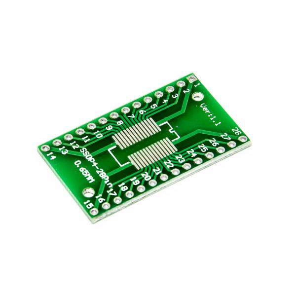 PCB redukcia z SOP4-28 1.27mm, SSOP4-28 0.65mm na DIP 2.54mm