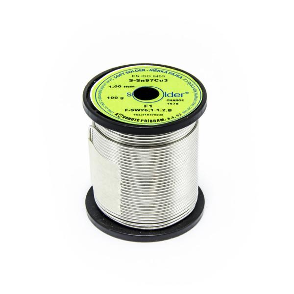 Trubičkový cín Solder S-Sn97Cu3 F1 1mm 100g