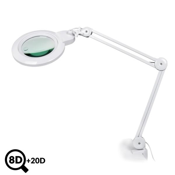 Servisná LED lampa s lupou IB-178, priemer 178 mm, 8D + 20D