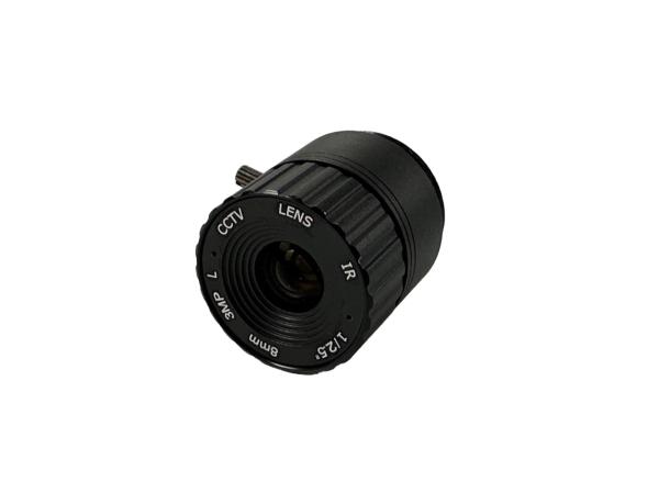 Objektív CCTV CS-Mount s ohniskovou vzdialenosťou 8 mm a svetelnosťou F1,2