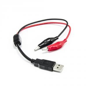 Testovací USB kábel - napájacie krokosvorky 30cm