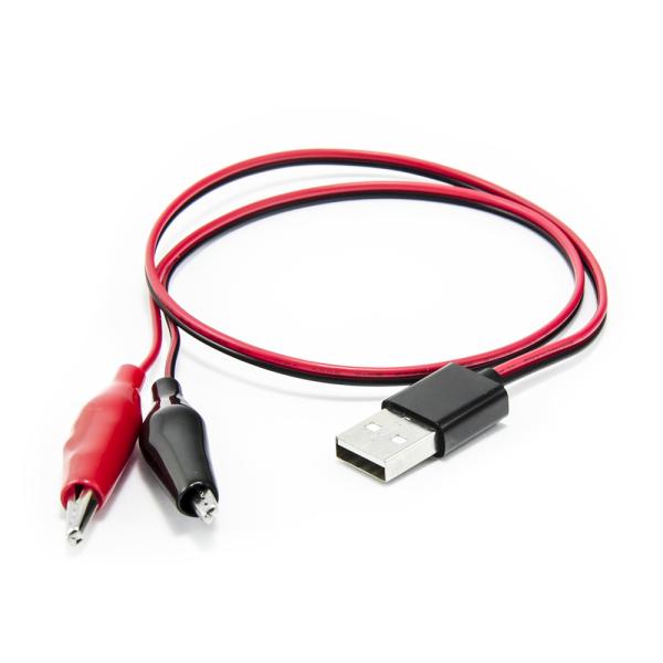 Kábel USB samec na krokosvorky 50cm