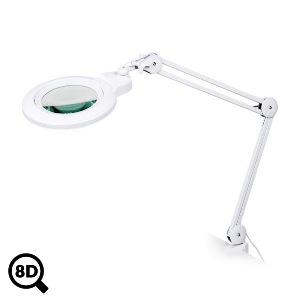 Pracovná LED lampa s lupou IB-150, priemer 150 mm, 8D