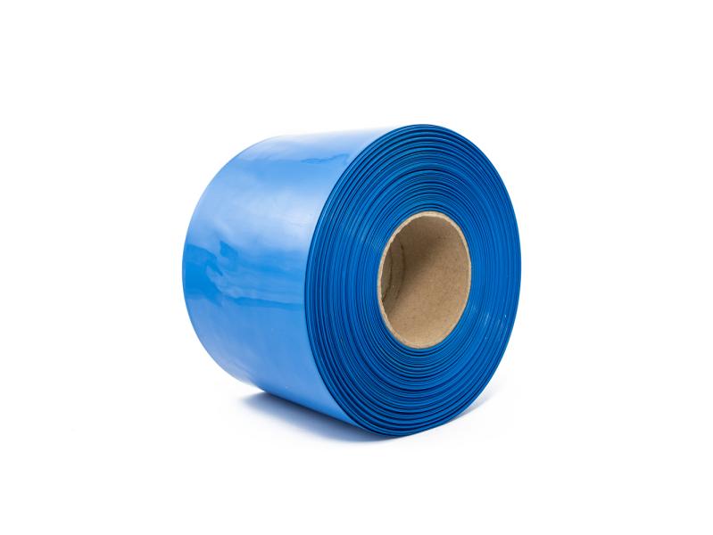 Modrá zmrštiteľná PVC fólie 2: 1 šírka 130mm, priemer 80mm