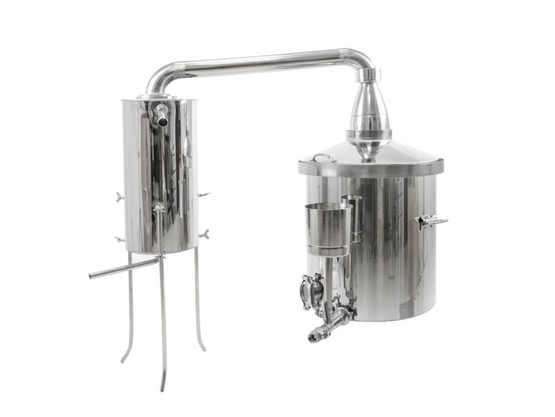Destilačný prístroj pre destiláciu vody, kvasu a esenciálnych olejov 80L