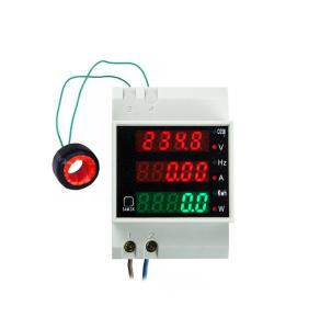 Multifunkčný merač napätia, prúdu a výkonu na DIN lištu AC 80~260V/100A - toroidný transformátor prúdu