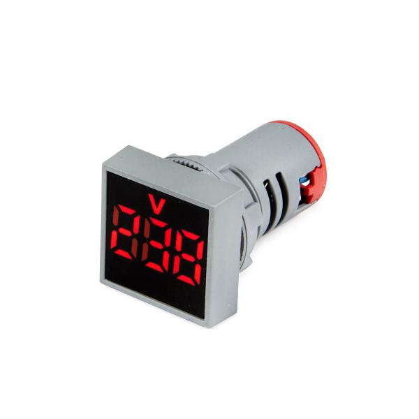 Panelový voltmeter AC 24-500V pre zapustenú montáž 22mm štvorcový