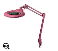 Ružová kozmetická LED lampa s lupou IB-150, priemer 150mm, 8D
