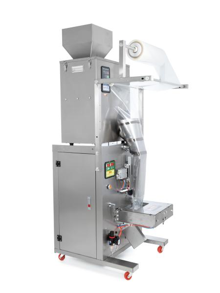Pneumatický vertikálny baliaci stroj XT500 s dávkovačom sypkých materiálov a balením v ochrannej atmosfére (MAP) 10-500g