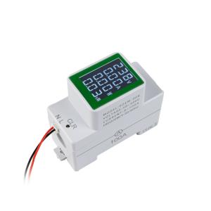Meradlo celkovej a aktuálnej spotreby napätia a prúdu na DIN lištu PZEM-008, AC 50–300 V, 100 A