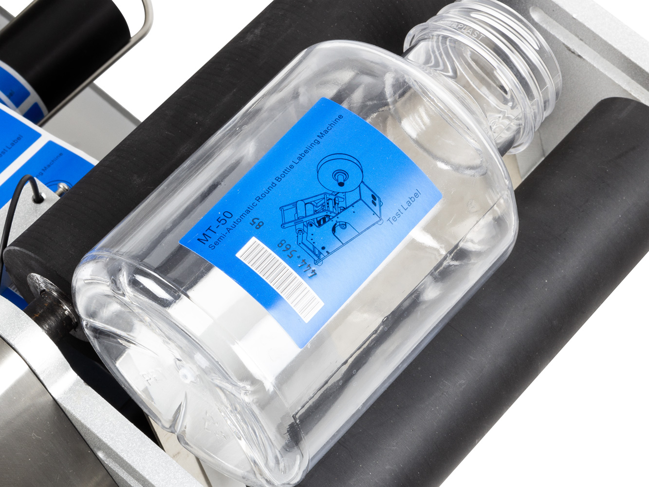 Poloautomatická etiketovačka LT-50D na fľaše, dózy a plechovky s integrovanou tlačiarňou expirácií