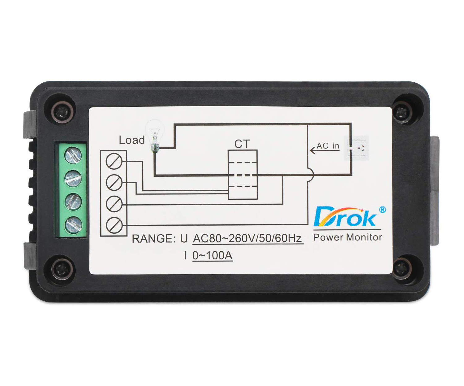 Multifunkčný vstavaný elektromer AC 80 ~ 260V/100A - toroidný prúdový transformátor