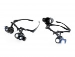 Zväčšovacie okuliare s LED prisvietením a výmennými šošovkami a 2.5x - 25x