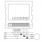 3-fázový panelový VA-meter 60A 1-500V