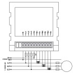 3-fázový panelový VA-meter 60A 1-500V