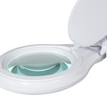 Biela stolová lampa IB-127 so 127 mm zväčšovacím sklom a LED podsvietením