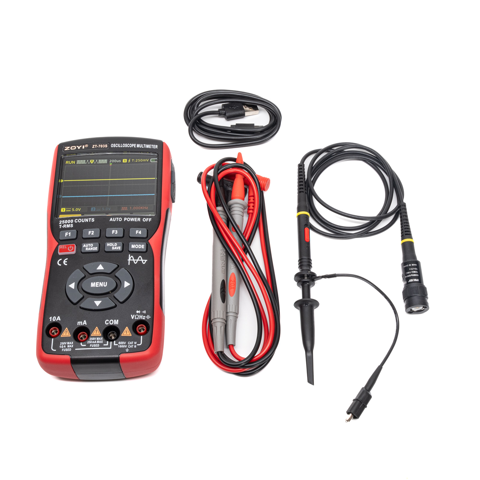 ZOYI ZT-703S 3V1 - multimeter s osciloskopom a funkčným generátorom