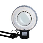 čierna stolová LED lampa s 8D lupou a UV svetlom, IB-9001LED 1200lm, 6500K, 405nm